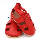 Sandale din piele rosii decupate